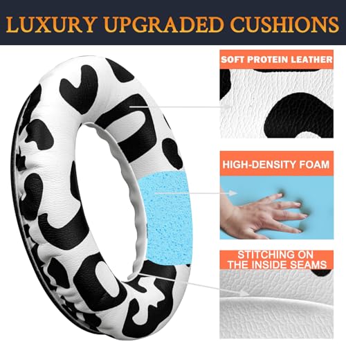 Image of SoloWIT Protein Leather Earpads Cushions for Bose Headphones, Replacement Ear Pads for Bose QuietComfort 15 QC15 QC25 QC2 QC35 /Ae2 Ae2i Ae2w /SoundTrue & SoundLink Around-Ear Series - Snow Leopard