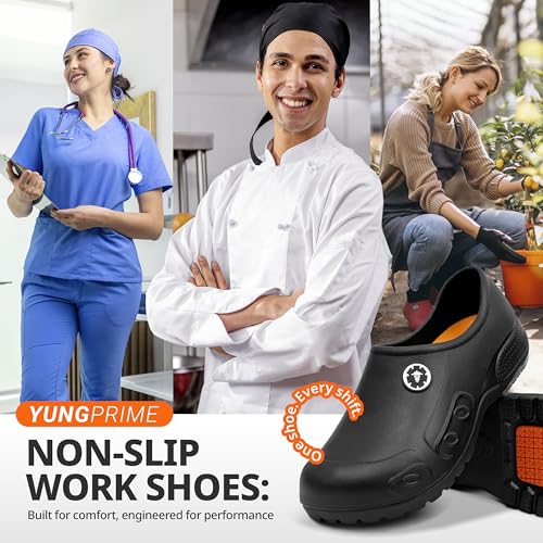 Image of YUNGPRIME Men's and Women's Slip-Resistant Work Shoes - Nursing - Chef Shoes