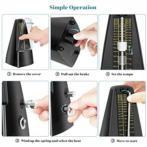 MARTISAN Métronome Mécanique Traditionnel avec Minuterie et Tempo Précis Pour Guitare, Piano, Guitare Basse, Tambour… - Les Beatles, Paul McCartney, John Lennon, RIngo Starr, George Harrison MARTISAN Métronome Mécanique Traditionnel avec Minuterie et Tempo Précis Pour Guitare, Piano, Guitare Basse, Tambour… – Image 4