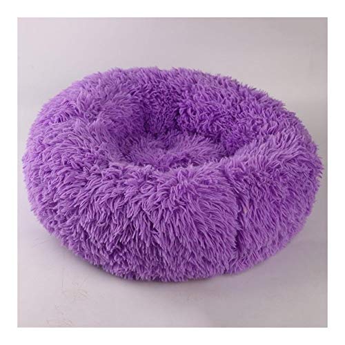 Lit pour chat lavable pour soulager l'anxiété des animaux coussin donut violet 100cm - 2