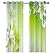 Produktbild HLBOYI Blickdichter Vorhang Grüne Einfache Lilie - 100% Thermogardine, Geräuschreduzierung Verdunkelungsvorhänge Blickdicht Gardinen Mit Ösen Für Schlafzimmer Wohnzimmer, 2Er Set 230X242Cm