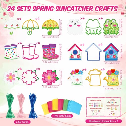 Attrape-soleil de printemps multicolore avec papier de soie à suspendre