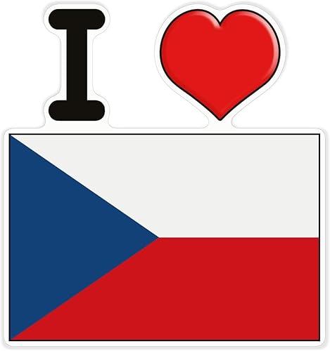 Azeeda Extra Large 460mm 'I Love The Czech Republic' Permanent Sticker Decal for CarsWindowsBinsWalls (DW00076744)