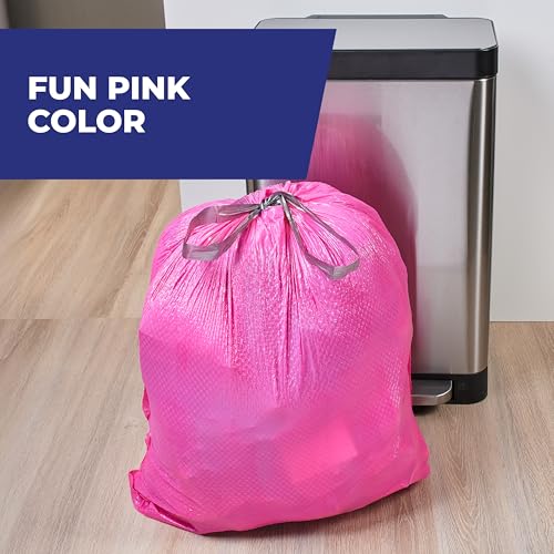 Image of Hefty Ultra Strong 13 Gallon Trash Bags, Tall Kitchen Trash Bags 13 Gallon Size, Resist Leaks, Punctures, and Rips, Continuous Odor Control, Pink, Fabuloso Watermelon Scent, 110 Bags
