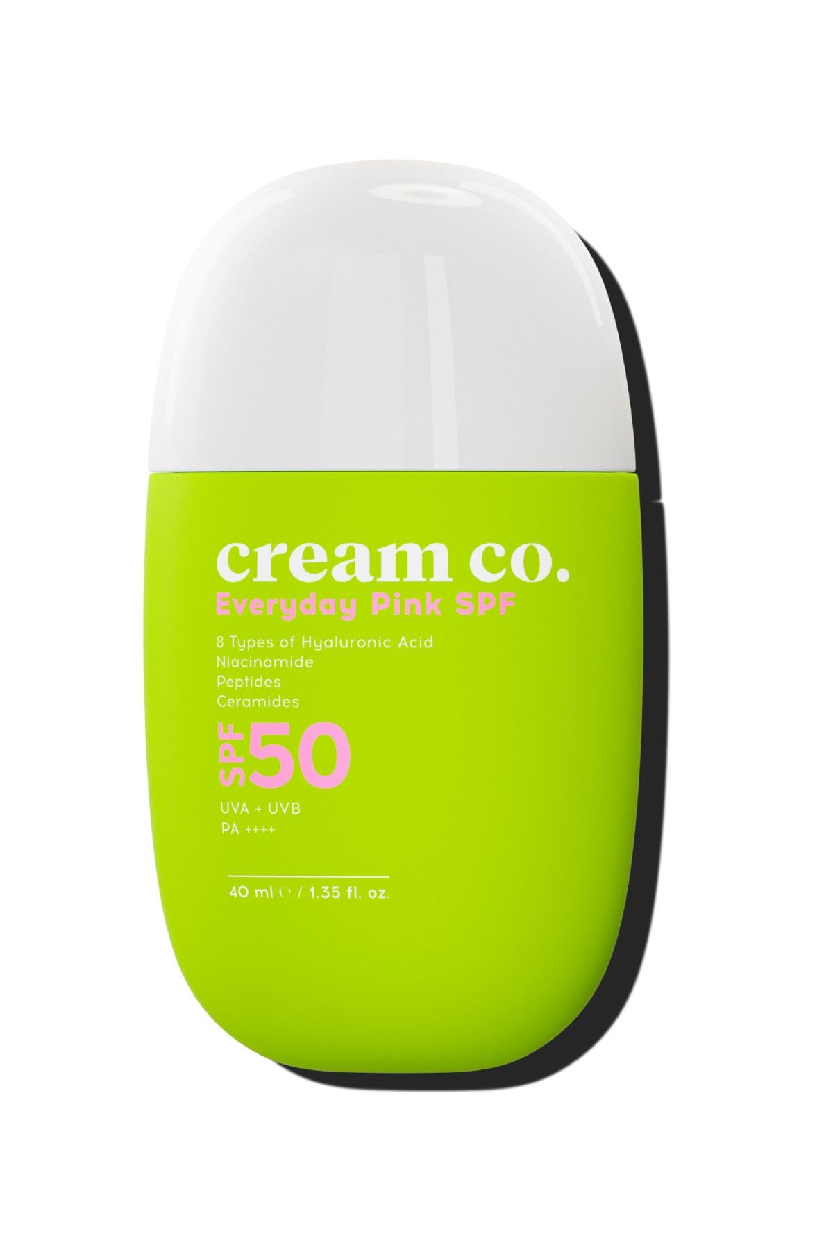 Cream Co. SPF50 Pink Güneş Koruyucu Krem, Ton Eşitleyici Leke Karşıtı, Aydınlatıcı, 40 ML, Güneş Serumu