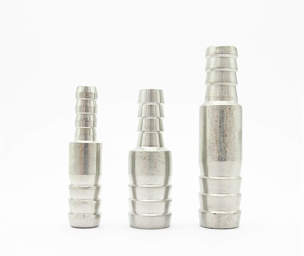 Pipe connector, 6mm 8mm 10mm 12mm 14mm 16mm 20mm 304 Stainless Steeel Barbed Pipe Fitting Reducer Connectors(10mm 16mm)