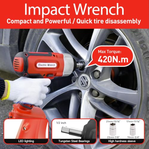 Image of E-HEELP Cordless Electric Floor Jack Kit 5 Ton with Remote, Wrench and LED