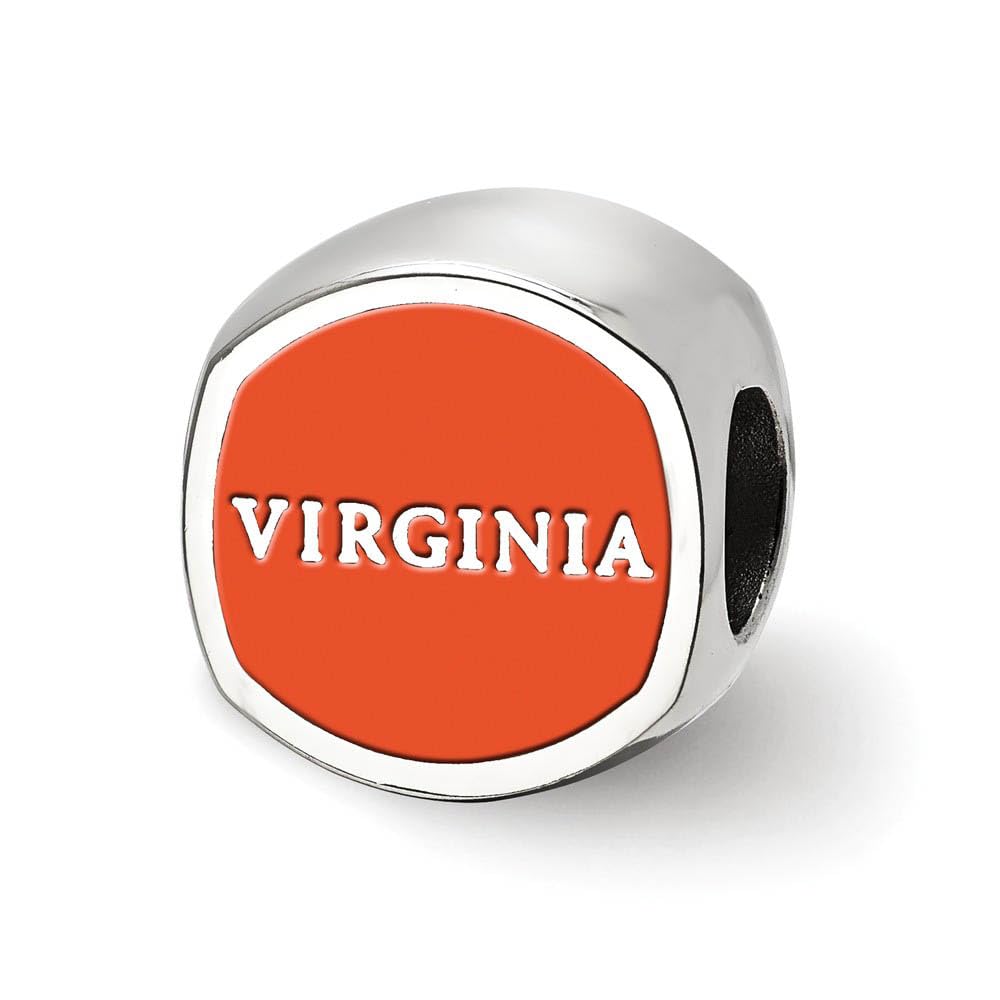 LogoArt Logo Art Sterling Silver Virginia Cavaliers V Cushion Shaped Logo Bead