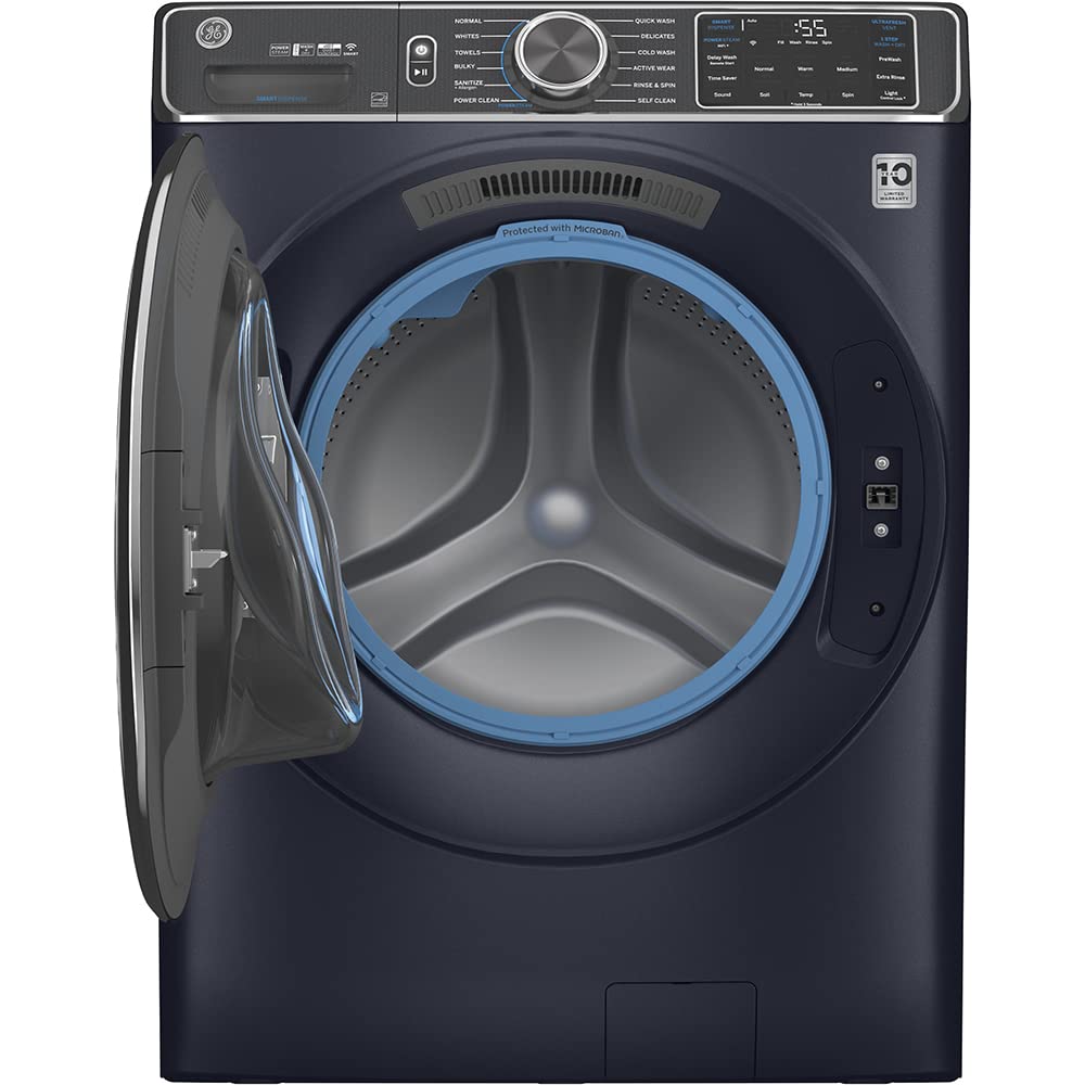 5.0 cu. ft. Smart Sapphire Blue Front Load Washer with OdorBlock UltraFresh Vent System with Sanitize and Allergen