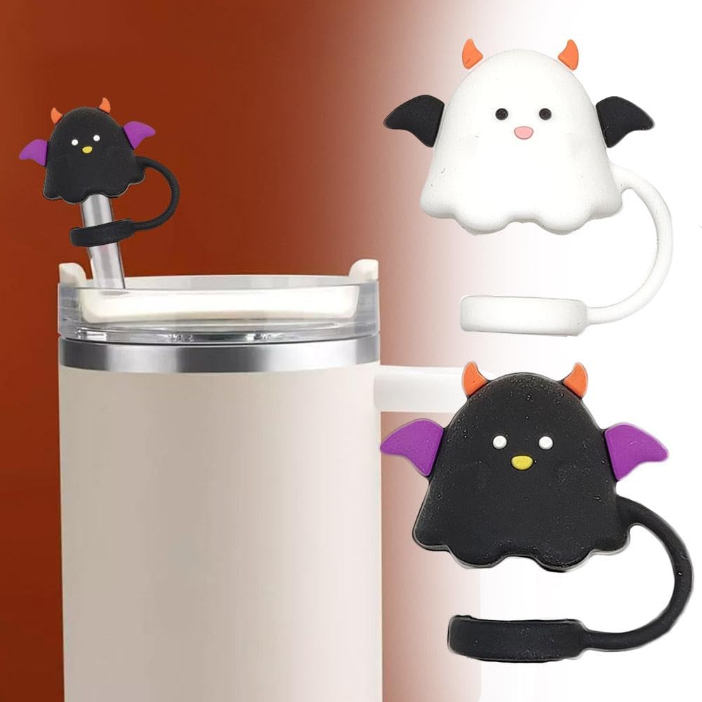 Tappi Per Cannuccia Di Halloween In Silicone - Set Con Teschio E Fantasma, Per Cannucce Da 10 Mm, Antipolvere, Per Stanley Cup E Borracce