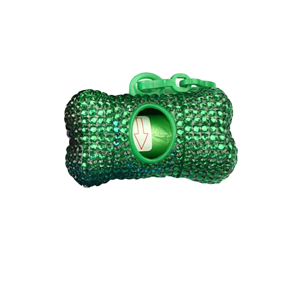 Bling Dog Poop Pickup Bag Dispenser Holder Pet Waste Disposal Bag Pet Trash Bags Holder Bone Shaped