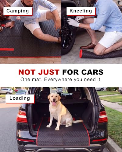 Image of Rolling Mechanic Creeper Mat for Low Profile Cars with Storage Bag | Padded Automotive Under Car Repair Pad, Portable For Garage Ground, Gravel, Roadside, Camping, Kneeling, Pet, RV, SUV, Truck