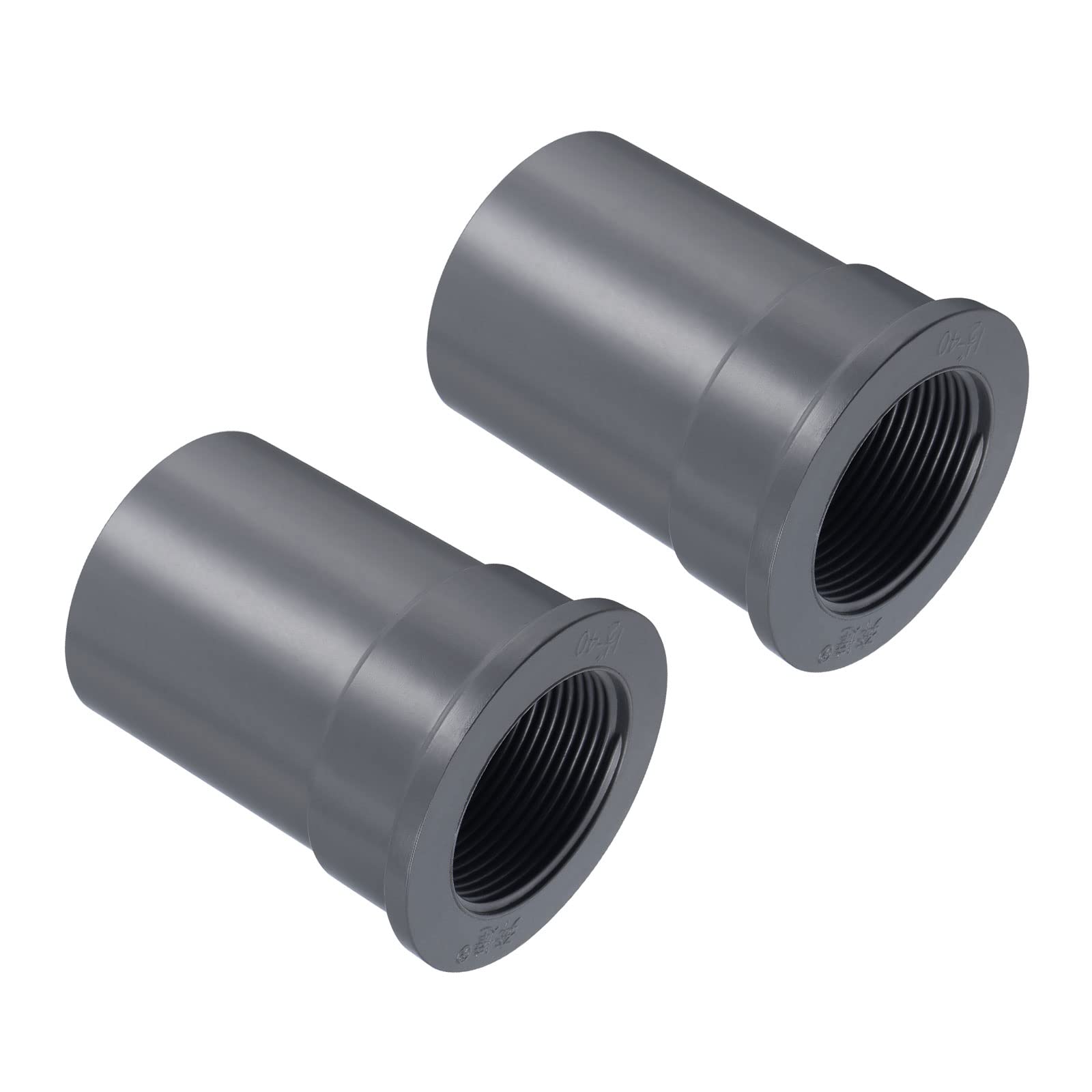 2 Stück PVC Rohrverschraubungskappen 50mm - Mit Gummidichtungen