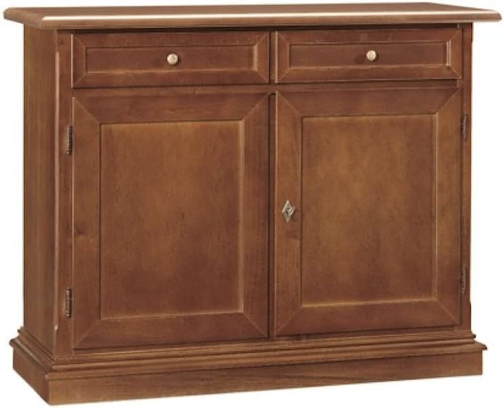 Mar.c.a. Design Credenza Soggiorno, Legno di Pioppo Noce Scuro, Credenza Arte Povera Made in