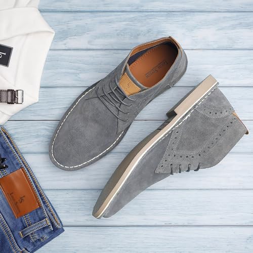 Image of LOUIS STITCH Chukka Boots for Men| Suede Leather Boots for Men| High Ankle Casual Boot | Casual Office & Trekking Shoes | Hiking Boots for Men | Stitch Down Desert Boots | [LSSDSUCKBGJB ]