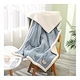 暖かさ約3倍 極温 毛布 ひざ掛け 静電気抑制 厚手 ふわふわ プレミアム マイクロファイバー 高密度 フランネル 洗える 120x85cm 青