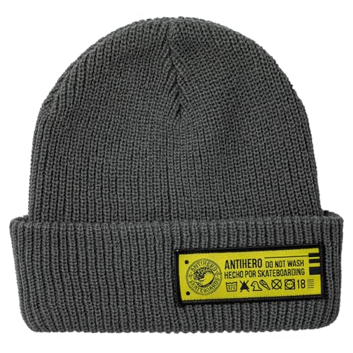 Anti Hero Skateboards Beanie Charcoal/Yellow Grey