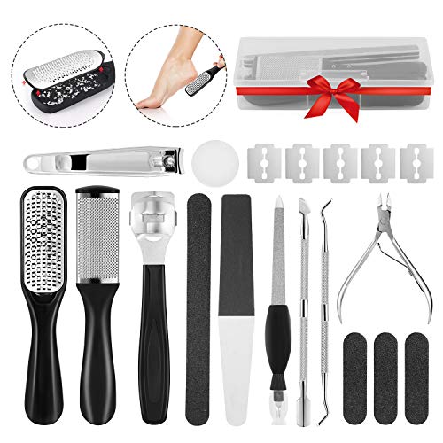 DazSpirit Professional Hornhauthobel Hornhautraspel [15er Pack] - Edelstahl-Pediküre-Set Harthaut-Entferner für tote Haut