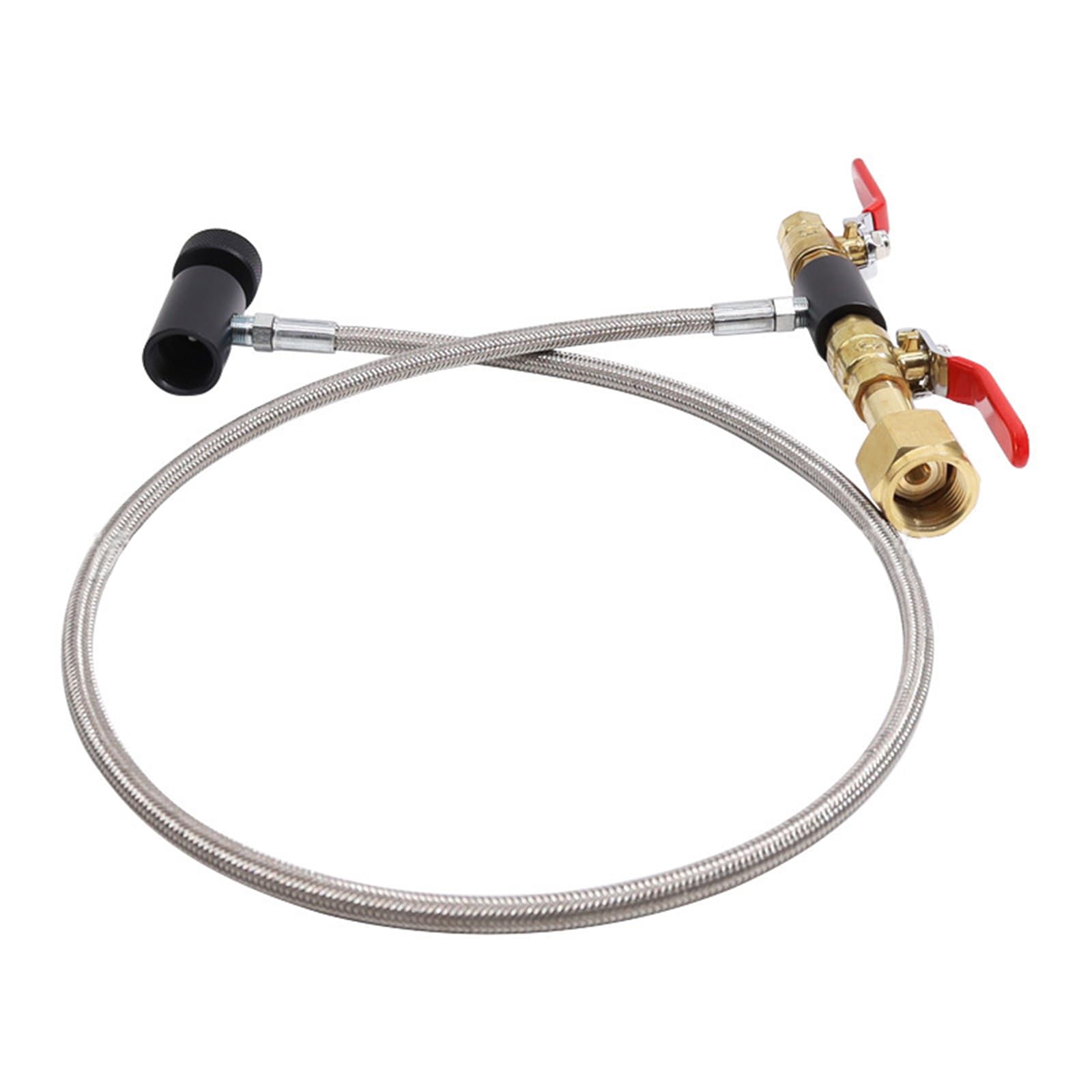 Adattatore per tubo di ricarica per bombole di CO2 in acciaio inox da 91,4 cm, connettore per stazione di CO2 per cilindro di riempimento