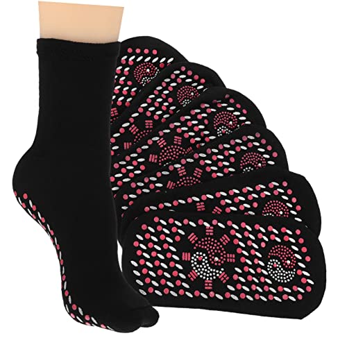 DINHEAROM 4Pares Calcetines Térmicos para Calcetines Calentados y Transpirables Masaje para Hombres y Mujeres Fríos y Actividades