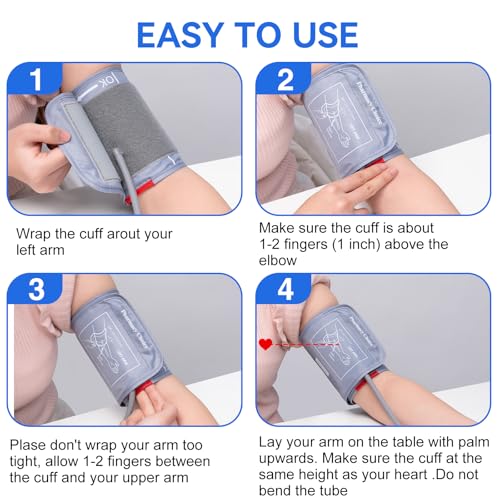 Image of Medium Blood Pressure Cuff, Adult Cuff, Compatible with Most Monitors, ARM Blood Pressure Replacement Cuff with 8 Connectors 7 inch-14 inch(17-36cm )