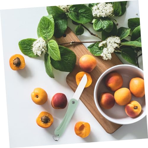 TIDTALEO Portable Ceramic Fruit Knife 3-piece Set Easy to Fold Non-rust Paring Knife Ceramic Fruit Cutter for Travel Random Color