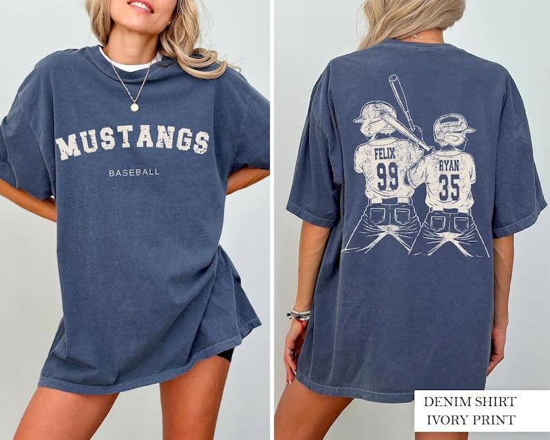 NAZENTI Personalized Baseball Mama Shirt with Kids Name and Jersey Number, Baseball Shirts for Women, Baseball Clothes - Image 4