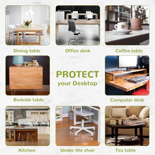 Image of 13 x 16 Inch Clear Table Protector - 1.5mm Thick Plastic Vinyl Table Mat for Desks