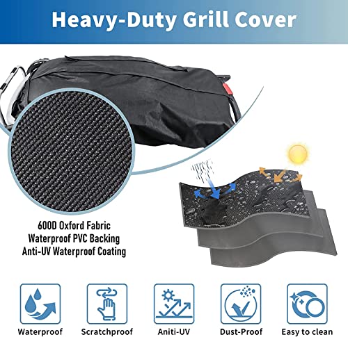 GFTIME Grill Cover for Weber Traveler 9010001, Compatible with Weber 7030 Cargo Protector, Heavy Duty Waterproof 600D Storage Cover - Image 3