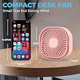 USB Desk Fan Small Table Fans Mini Desktop Cooling Fan with 3 Speeds Adjustable, Personal USB Silent Powerful Bed Fans with Cable 360°Rotatable Strong Airflow for Home Office Bedroom Car in Hot Day - Image 6