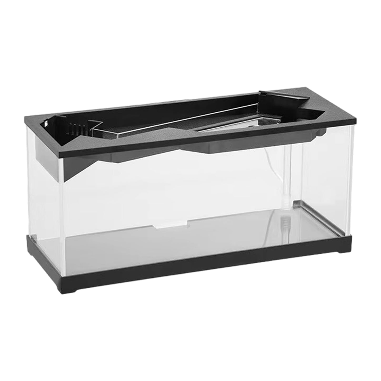 Acuario de escritorio acrílico compacto con bombas integradas, almohadilla de calefacción LED para ecosistema de peces, acuario acrílico compacto con bombas integradas
