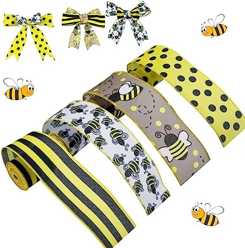 Amazon.com: 2 Roll 10 Yards Bee Gnomes Ribbons 2.5