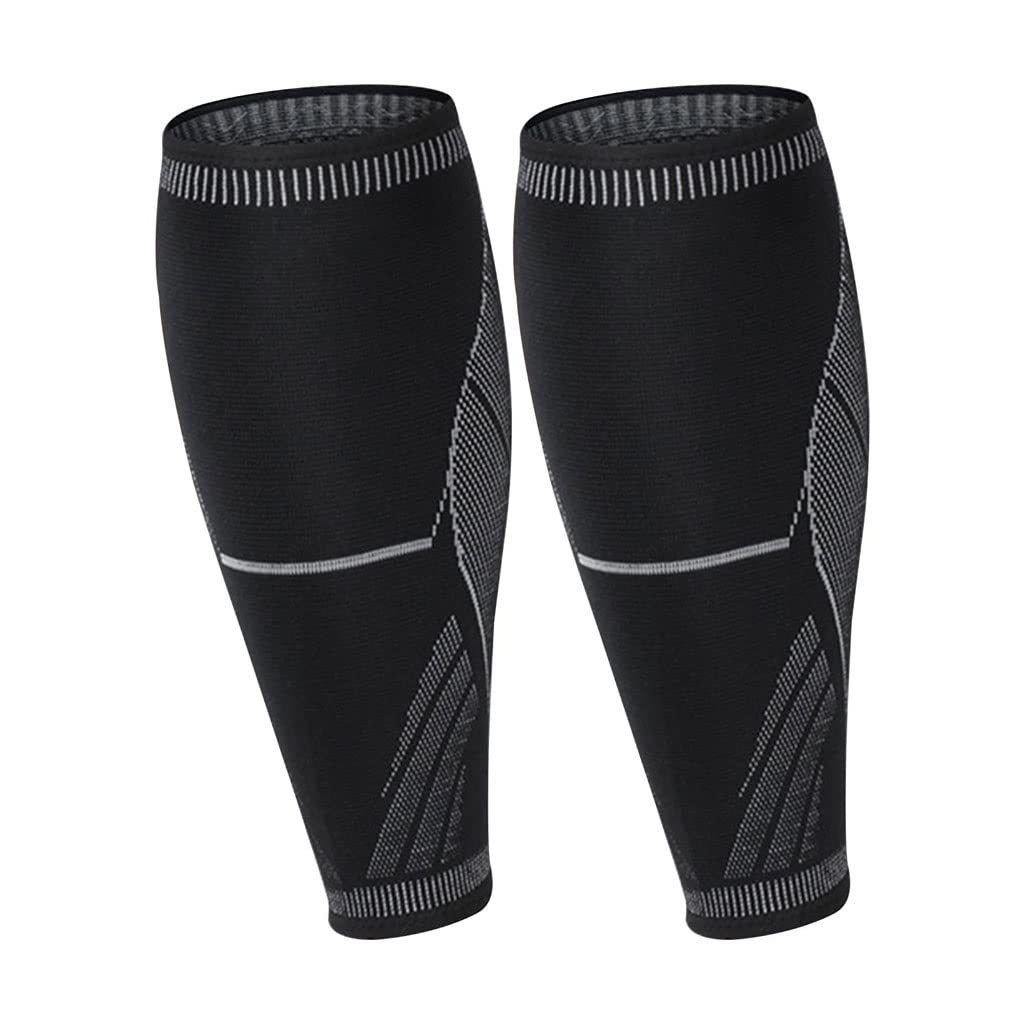 JFDBGU 1pair Women Men Elastic Compression Anti Slip Outdoor Sports Calf Sleeve Brace Cycling Running(L)