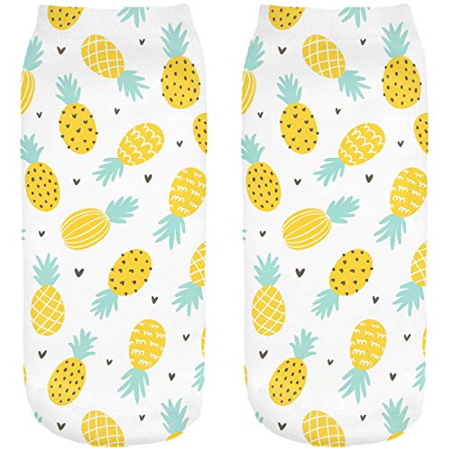 Ferocity Calcetines divertidos tema de deporte de los modelos lindo de algodón de colores 3D Funny Ananas [001]