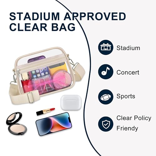 Image of Oraben Clear Bag for Stadium Events Clear Purse Stadium Bag Satchel Handbags for Sports Events Concerts Festivals | Stadium Approved