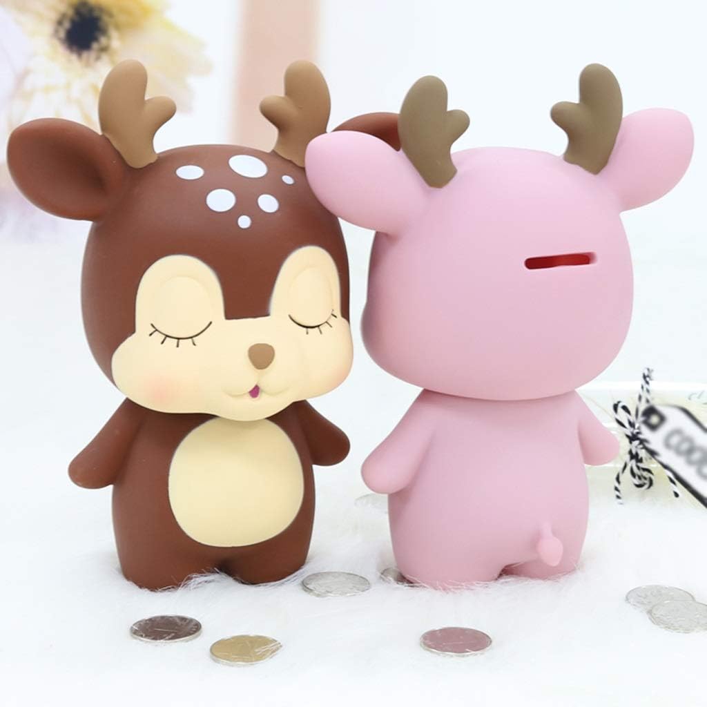 貯金箱 貯金箱 子鹿の貯金箱 動物 コイン 貯金箱 ビニール 貯金 瓶 ホームデコレーション - 子供と大人のためのクリエイティブ Milk おもちゃ  貯金箱 子鹿の貯金箱 動物コイン貯金箱 ビニール貯金瓶 ホーム