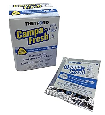 Thetford Campa-Fresh Free & Clear RV Holding Tank Treatment, Formaldehyde Free, Waste Digester, Septic Tank Safe, 8 Pack Dripack (96730)