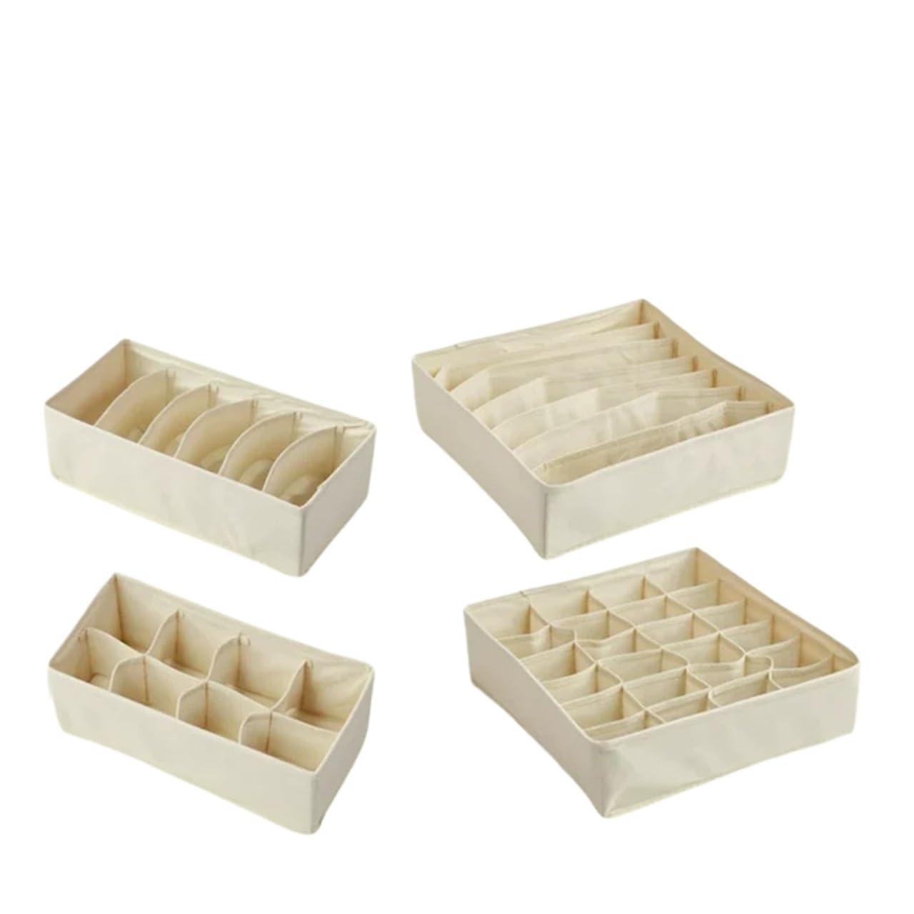 DFGRGRV Drawer Organiser Drawer Underwear Socks Bra Storage Box Clothes Organizer Bag Household Wardrobe Cabinet(Yellow-mix-4pcs)