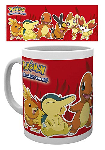 empireposter 744401 Pokémon  Fire Partners  Tasse, diamètre 8,5 cm, Céramique, Multicolore, 12 x 8 x 9,5 cm