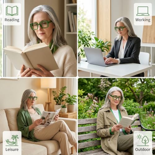 Image of Eyekepper Reading Glasses, Readers for Women, 2.5 Green Stylish