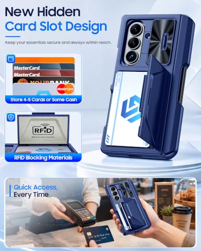 Image of for Samsung Galaxy Z Fold 8 Ultra Case Wallet, Screen Protector,S-Pen | Card Holder RFID Blocking, Slide Lens Cover, Hinge Protection, Shockproof Phone Cover for Z Fold 8 Ultra (Blue)