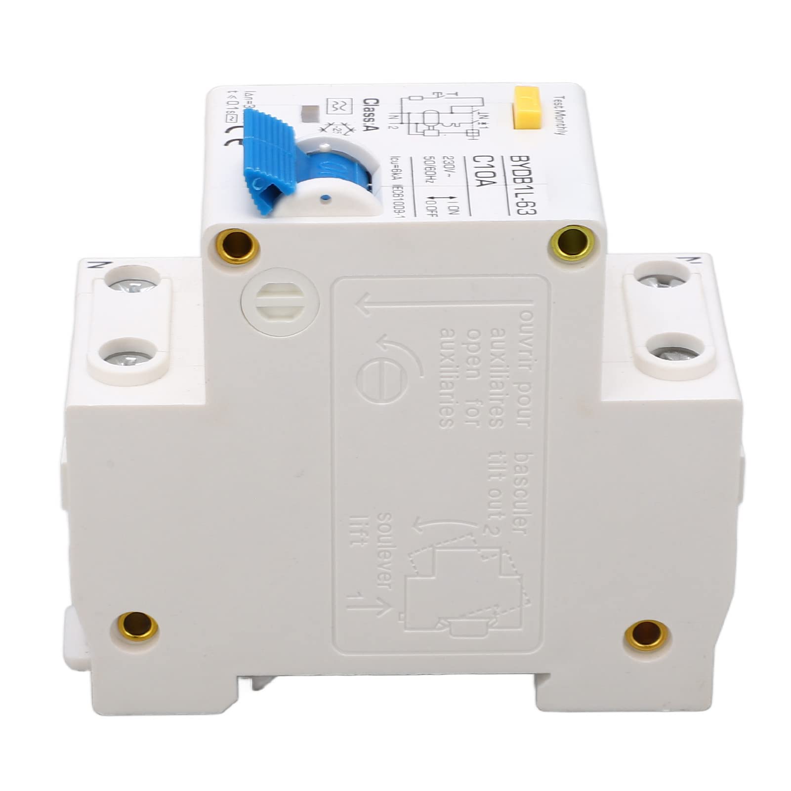 Current Circuit Breaker, Circuit Breaker 1P+N Leakage Guarding Switch 10A AC DIN Rail MCB for Home, #911 - Image 4