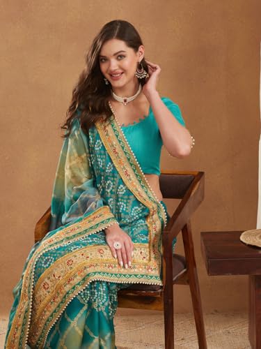 Image of Women's Banarasi Silk With Jacquard Print Saree With Blouse
