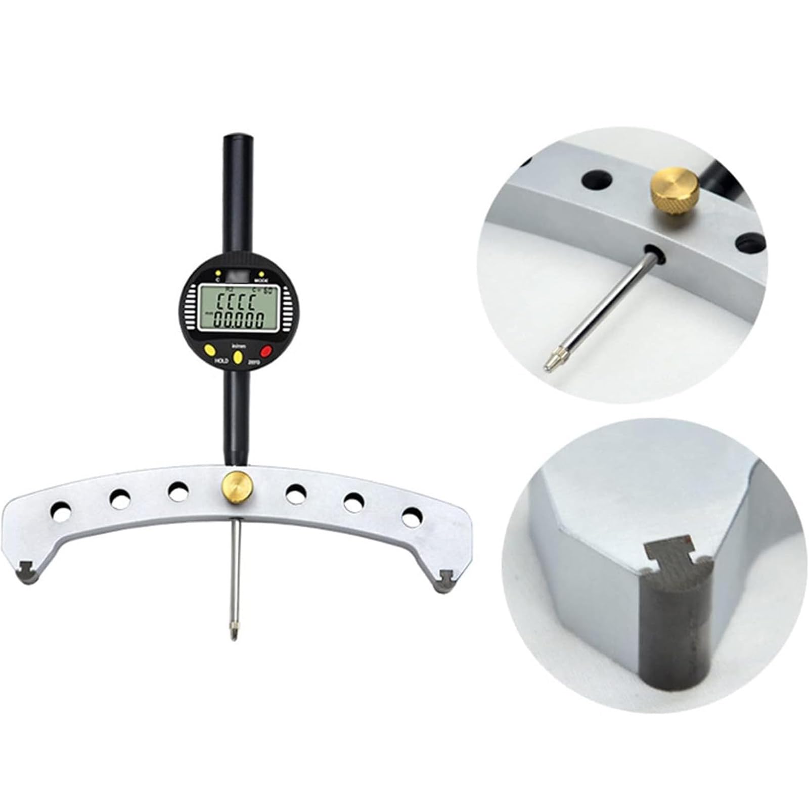 Digitales Radius-Messgerät, elektronisches Innen- und Außenradius-Messgerät, hochgenaues Messwerkzeug, Messbereich 0-50,8 mm mit 200 mm Messbacke