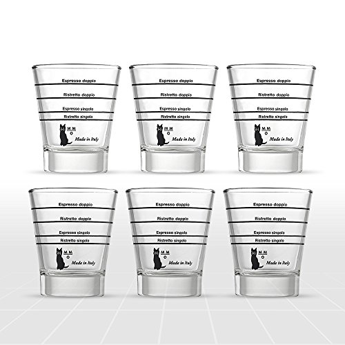 LaGondola Bundle â Máquina de café expreso Quick Mill 0820 portafiltro sin fondo y juego de 6 bonitas tazas de cristal fabricadas en Italia - Imagen 4