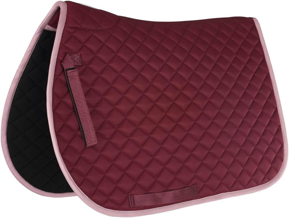 Lettia Union Hill Pony Saddle Pad-17 Wine with 14 Blush Trim, 32-100128