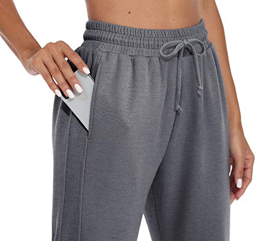 Fulbelle Women's Cotton Sweatpants with Pockets Drawstring Joggers Yoga Pants3