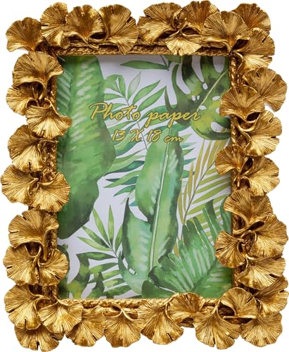 Cadre photo feuille Ginkgo doré peint à la main Kare une œuvre d'art
