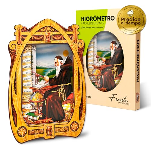 Hygrometer Zeitfraile – Haar-Hygrometer, Mönch der Zeit, traditioneller Indikator für Wetter und Feuchtigkeit, hergestellt in Spanien (Gallego) Hygrometer Zeitfraile – Haar-Hygrometer, Mönch der Zeit, traditioneller Indikator für Wetter und Feuchtigkeit, hergestellt in Spanien (Gallego)