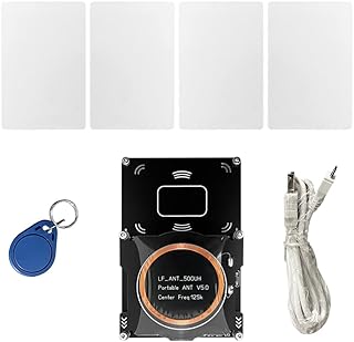 Proxmark3 Easy RDV4.0 RFID Reader Writer ID IC RFID Decryptor Decoder Support 125Khz 13.56Mhz LF HF and UHF Frequency with 1 Pcs IC Tag, 4 Pcs IC Cards, and Software